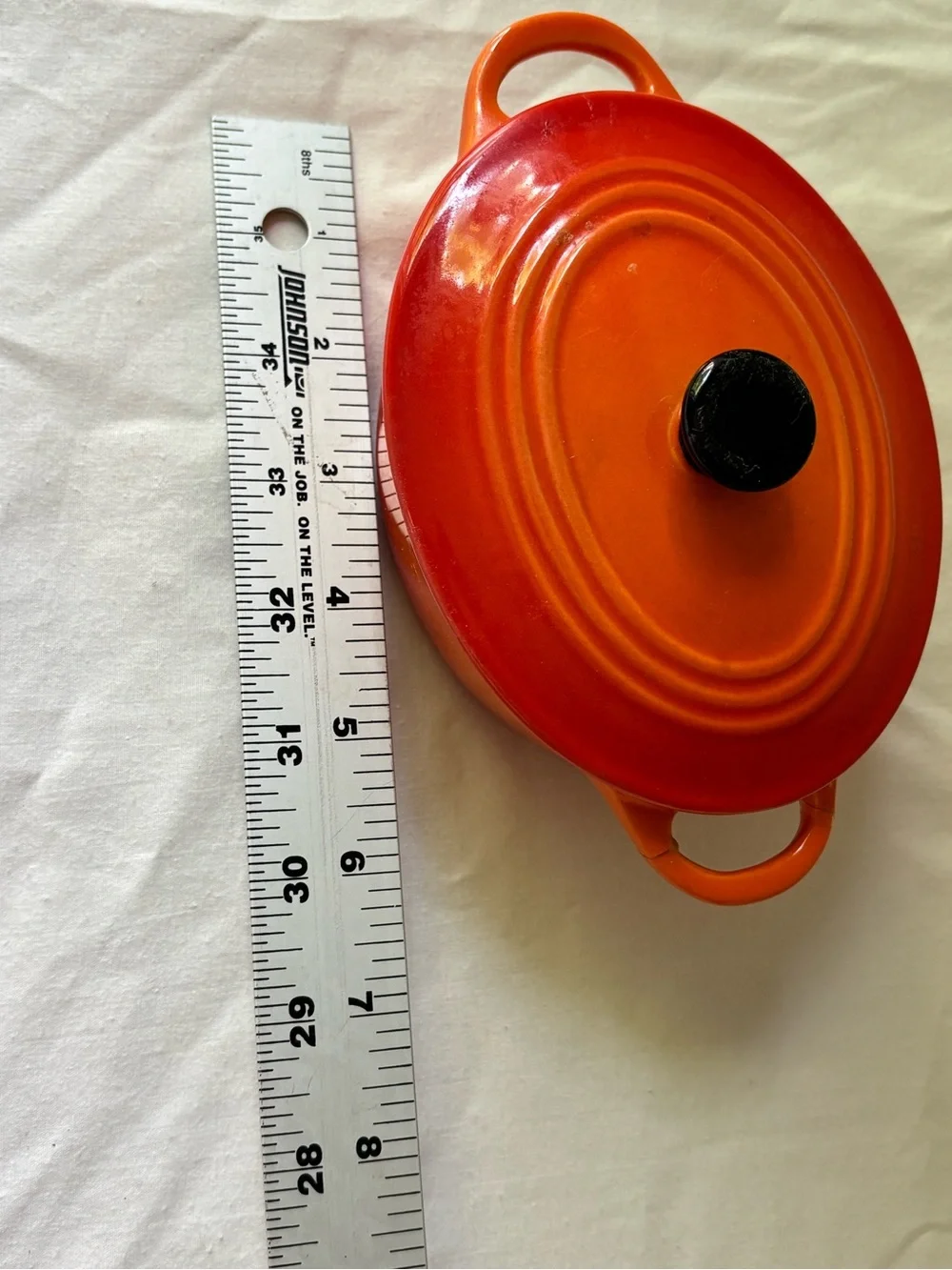 Orange Gradient Ceramic Dutch Oven with Black Knob